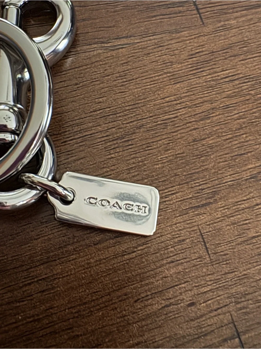 Coach Red Glitter Cherry Keychain with Silver Hardware